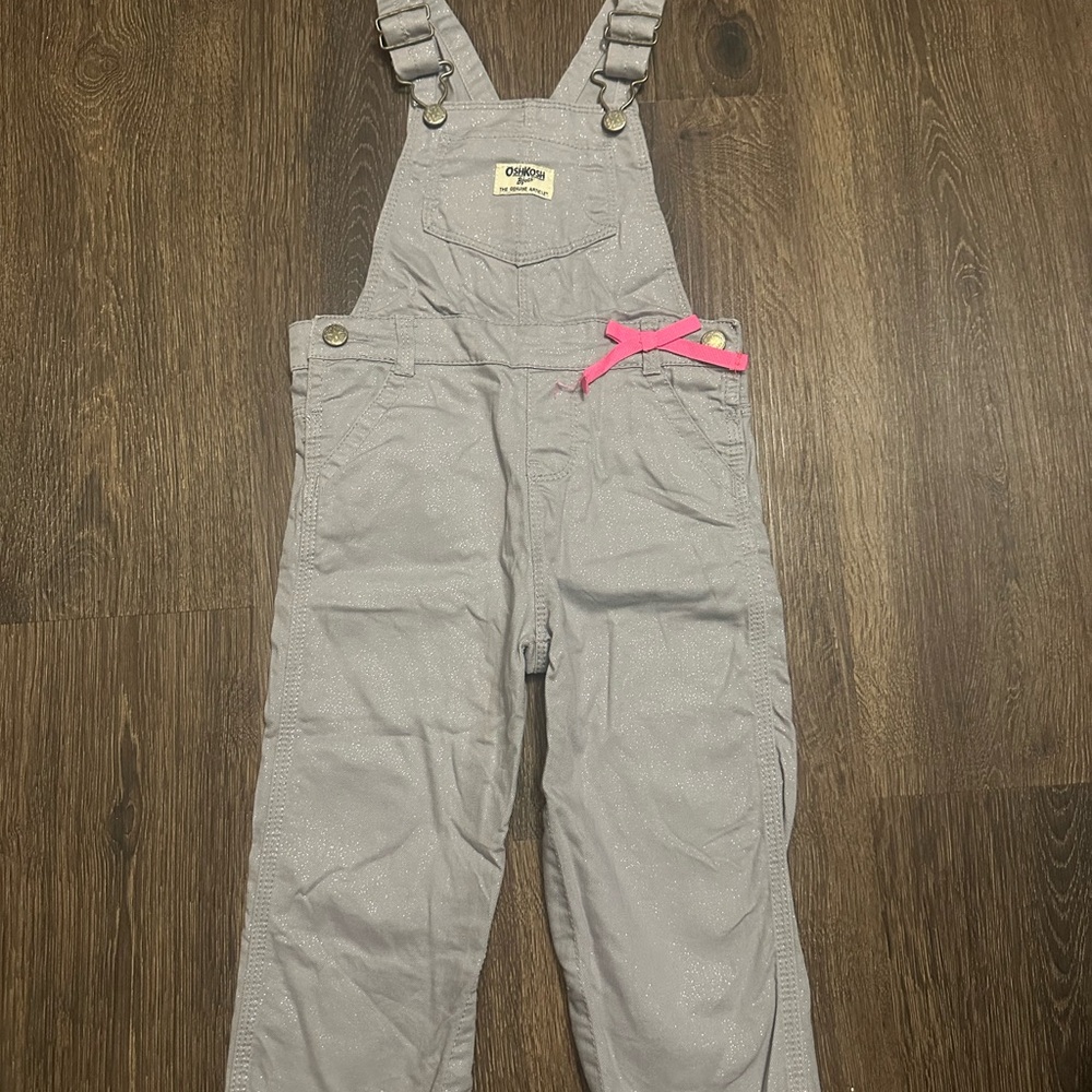 OshKosh B'gosh Sparkly Gray Overalls 24M